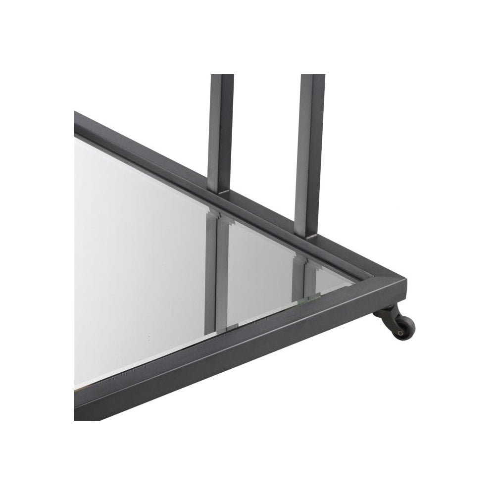 Glamorous Beverly Hills Bar Cart with Bronze Finish and Beveled Mirror Glass