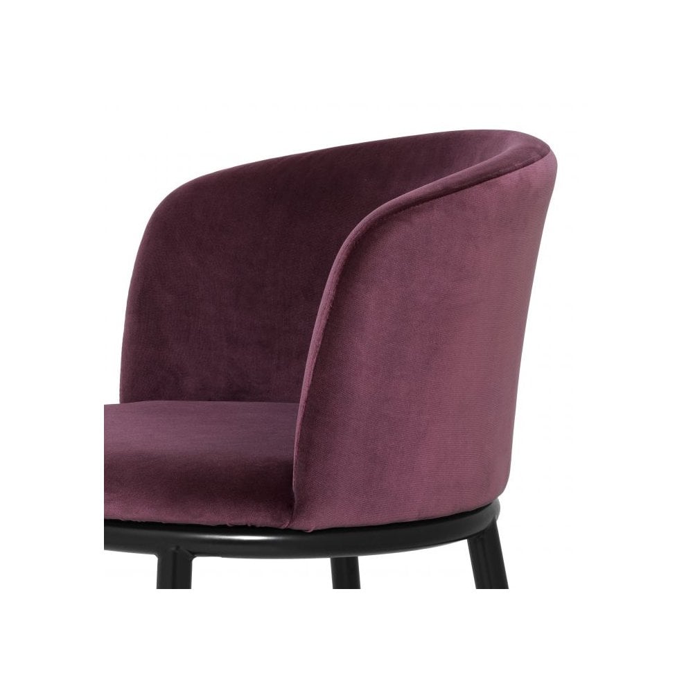 Set of 2 Filmore Dining Chairs in Cameron Purple with Black Tapered Legs