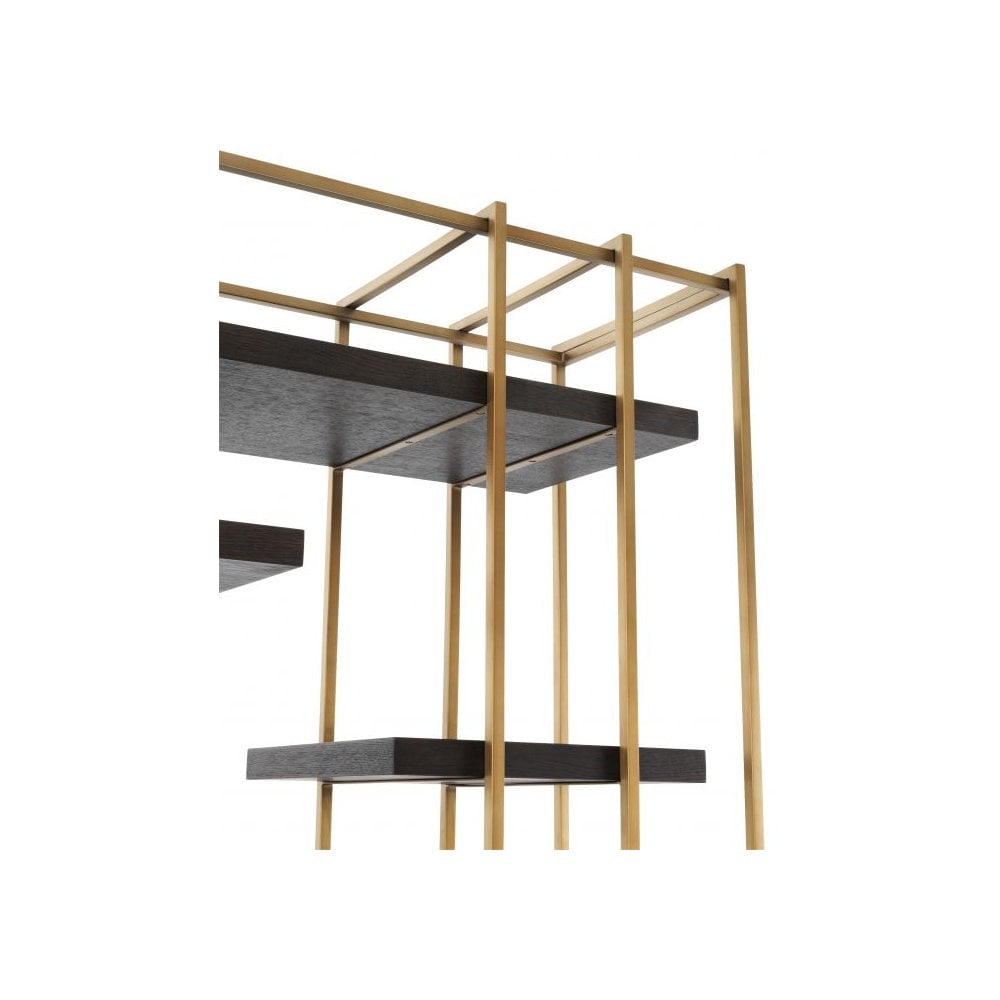 Elegant Ward Cabinet with Brushed Brass and Coffee Oak Veneer