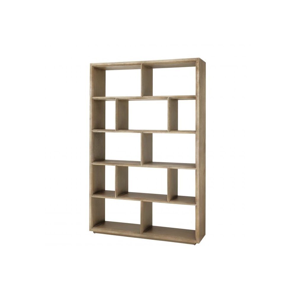 Marguesa Geometric Design Cabinet in Washed Oak Finish
