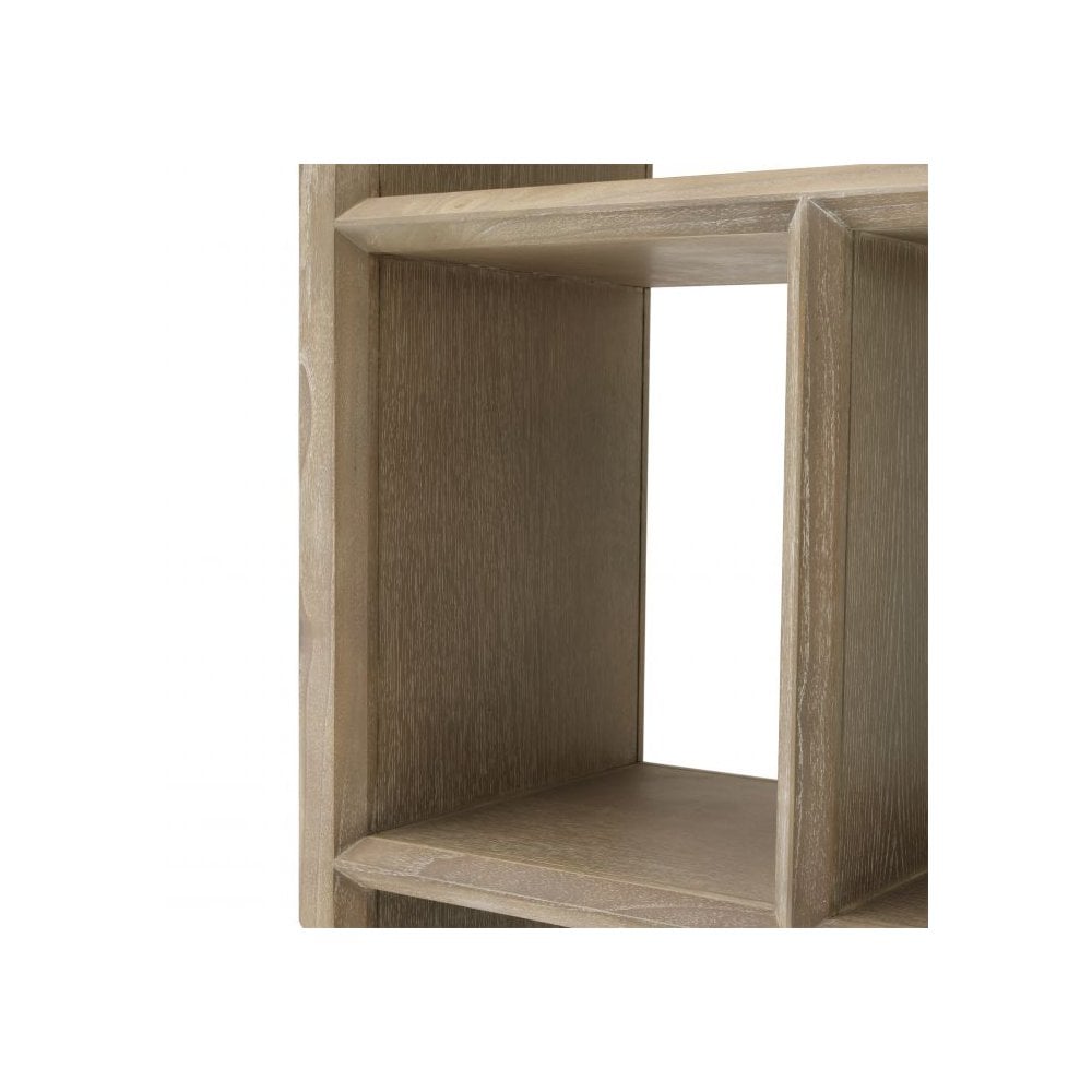 Marguesa Geometric Design Cabinet in Washed Oak Finish
