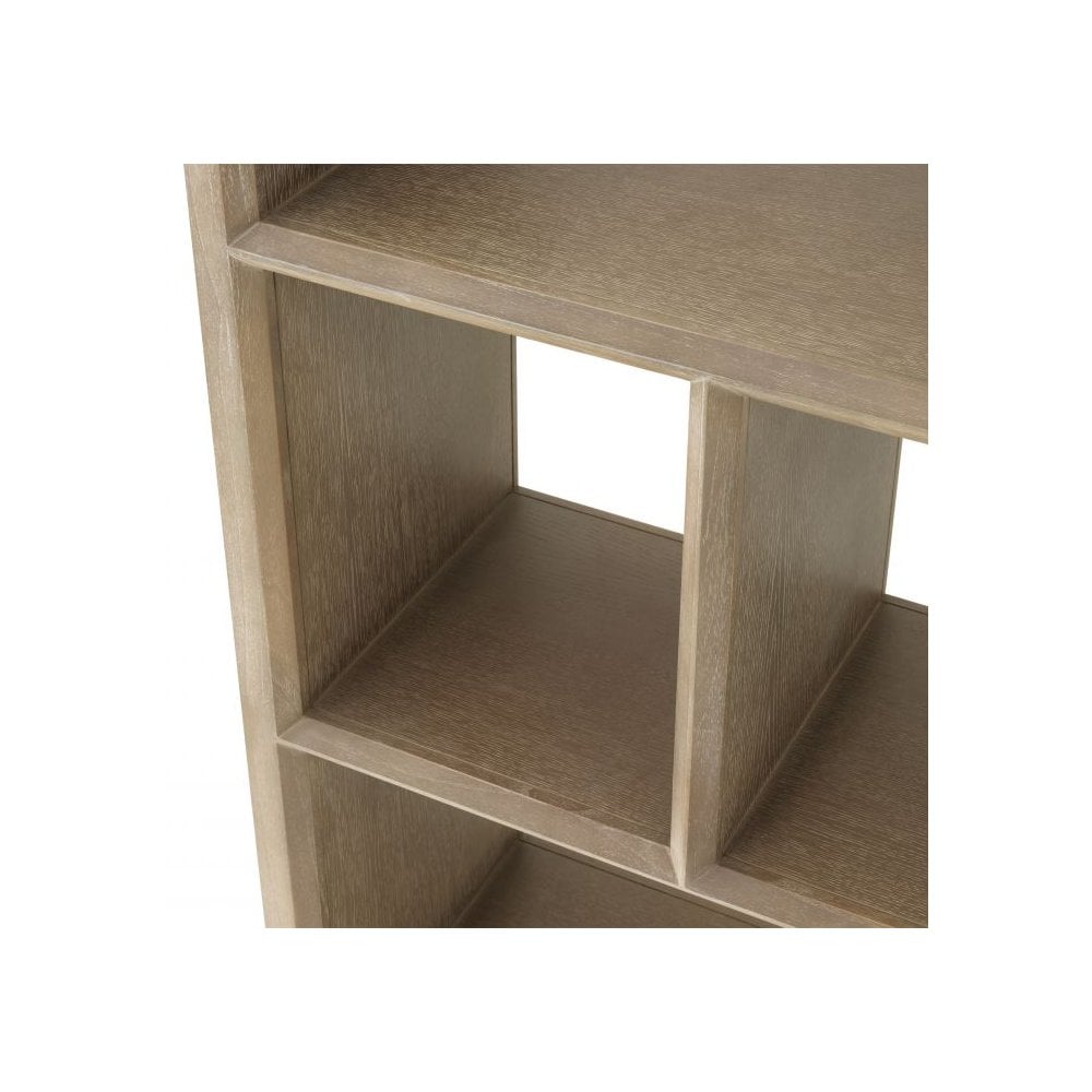 Marguesa Geometric Design Cabinet in Washed Oak Finish