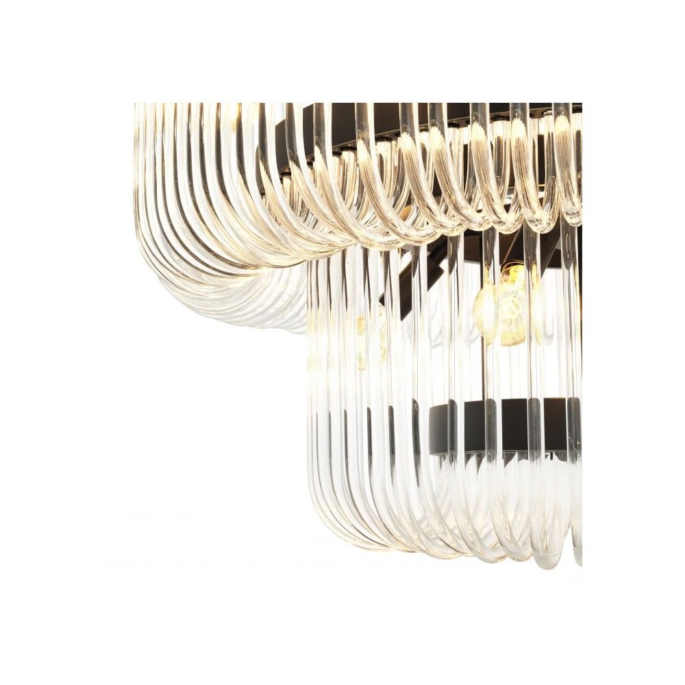 Sutton House Bronze Elegance Chandelier with Clear Glass Rods