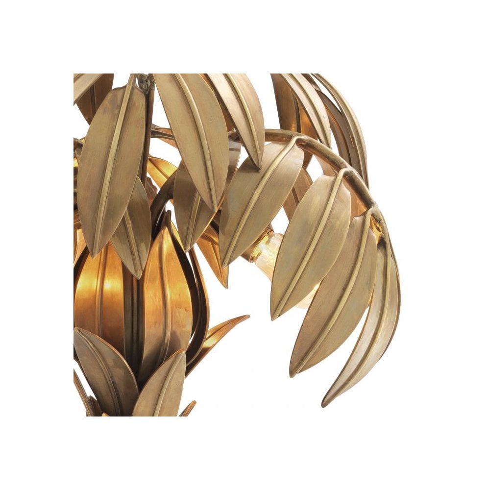 Vintage Brass Palm Tree Table Lamp