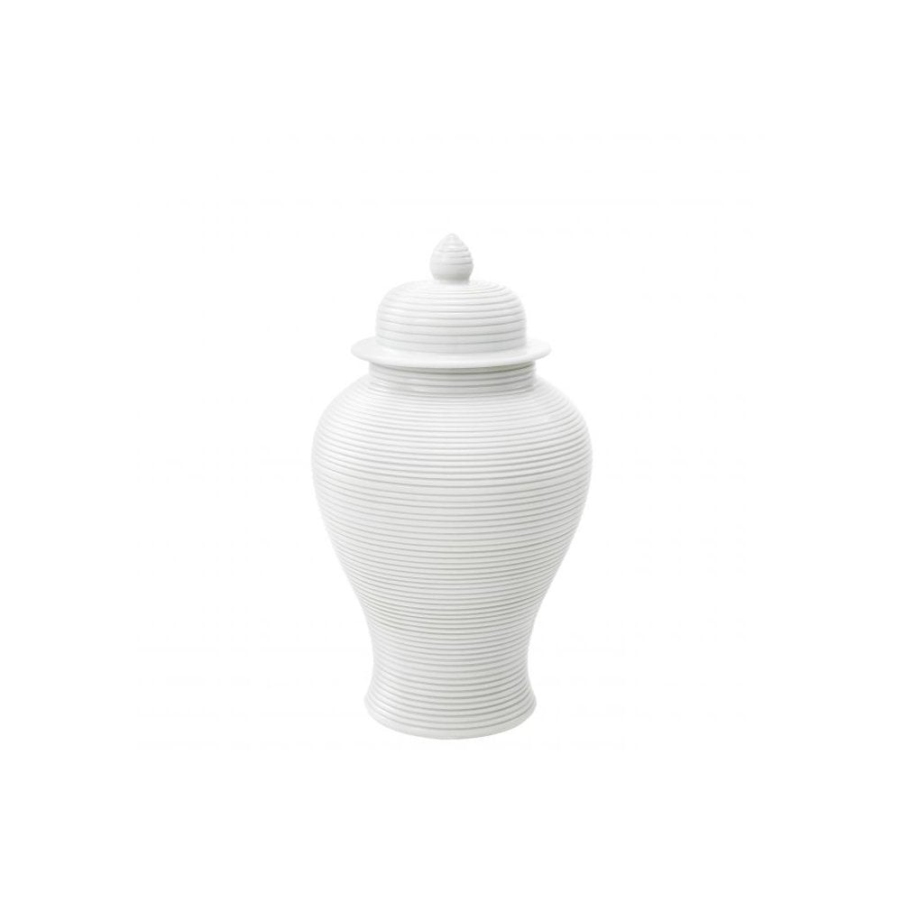 Elegant White Porcelain Urn Jar - Celestine S