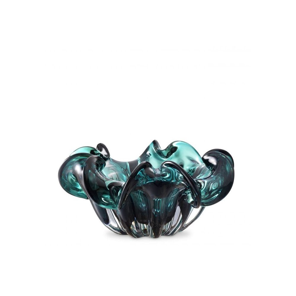 Emerald Wave Handcrafted Glass Bowl