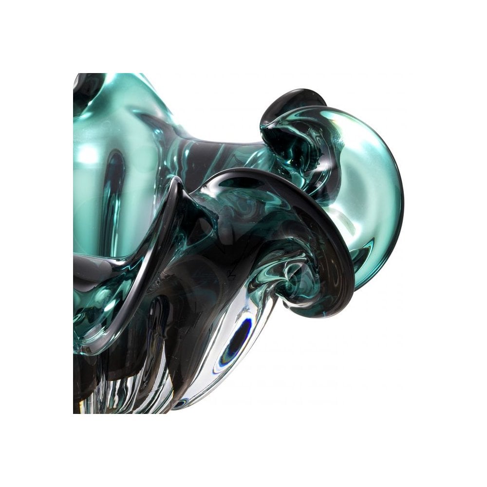 Emerald Wave Handcrafted Glass Bowl