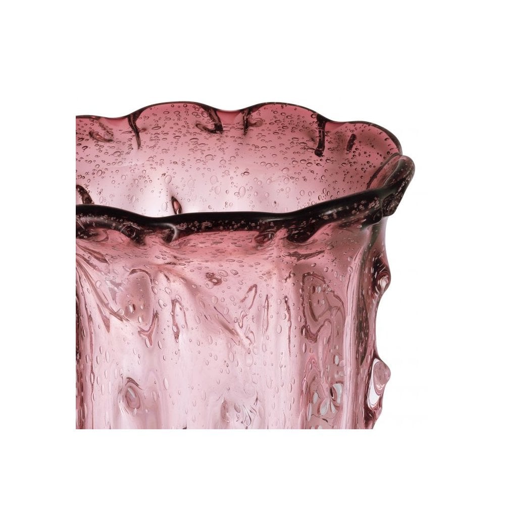 Elegant Baymont L Vase, Handcrafted Pale Pink Glass Masterpiece