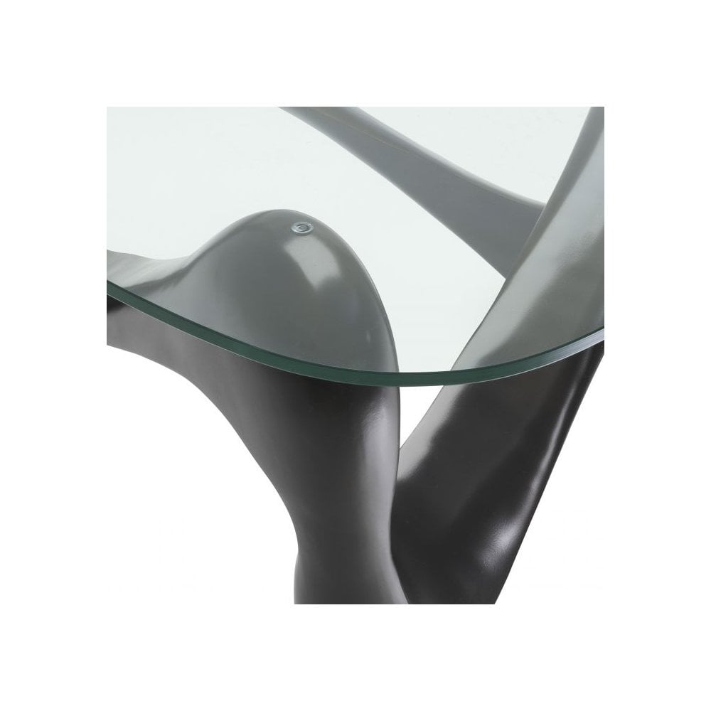 Aventura Bronze and Glass Coffee Table with Sculptural Touch