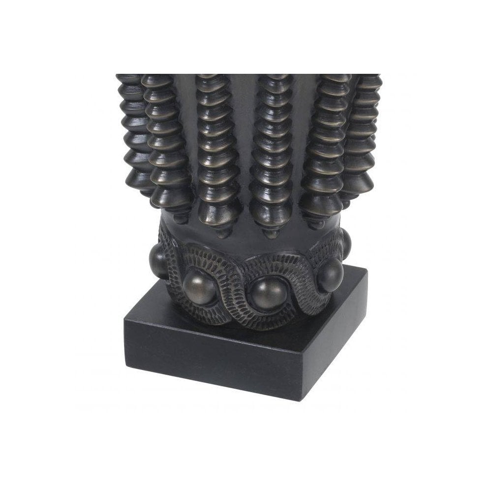 Art Deco Coral Vase with Bronze Finish and Granite Base