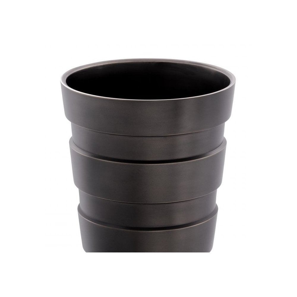 Title: Apex Bronze Ring Vase - Modern Industrial Elegance