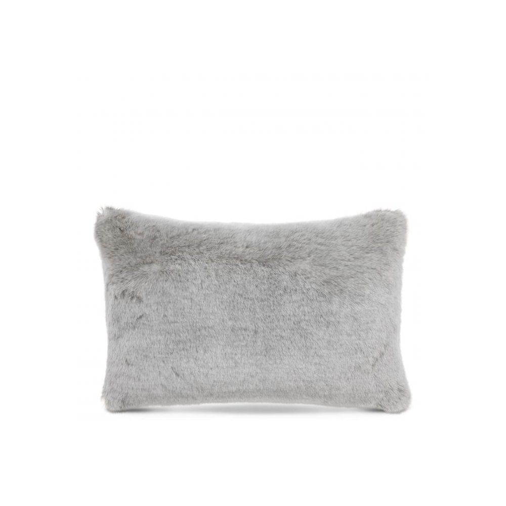 Alaska Light Grey Faux Fur Decorative Cushion