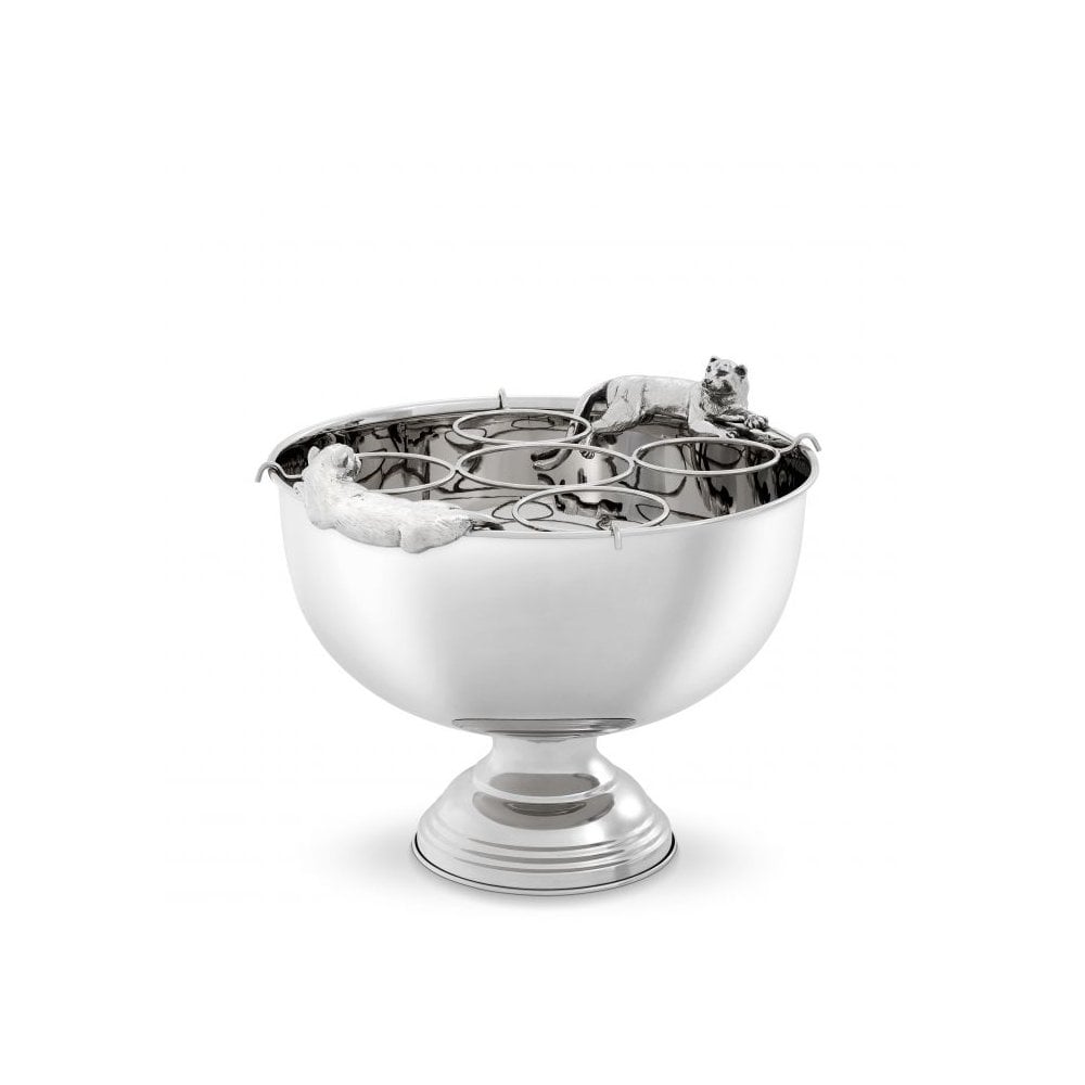 Elegant Nickel-Plated Puma Handle Champagne Cooler