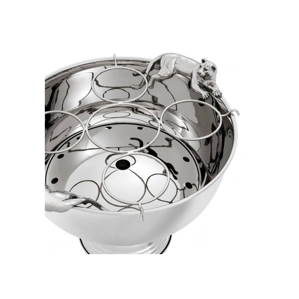 Elegant Nickel-Plated Puma Handle Champagne Cooler