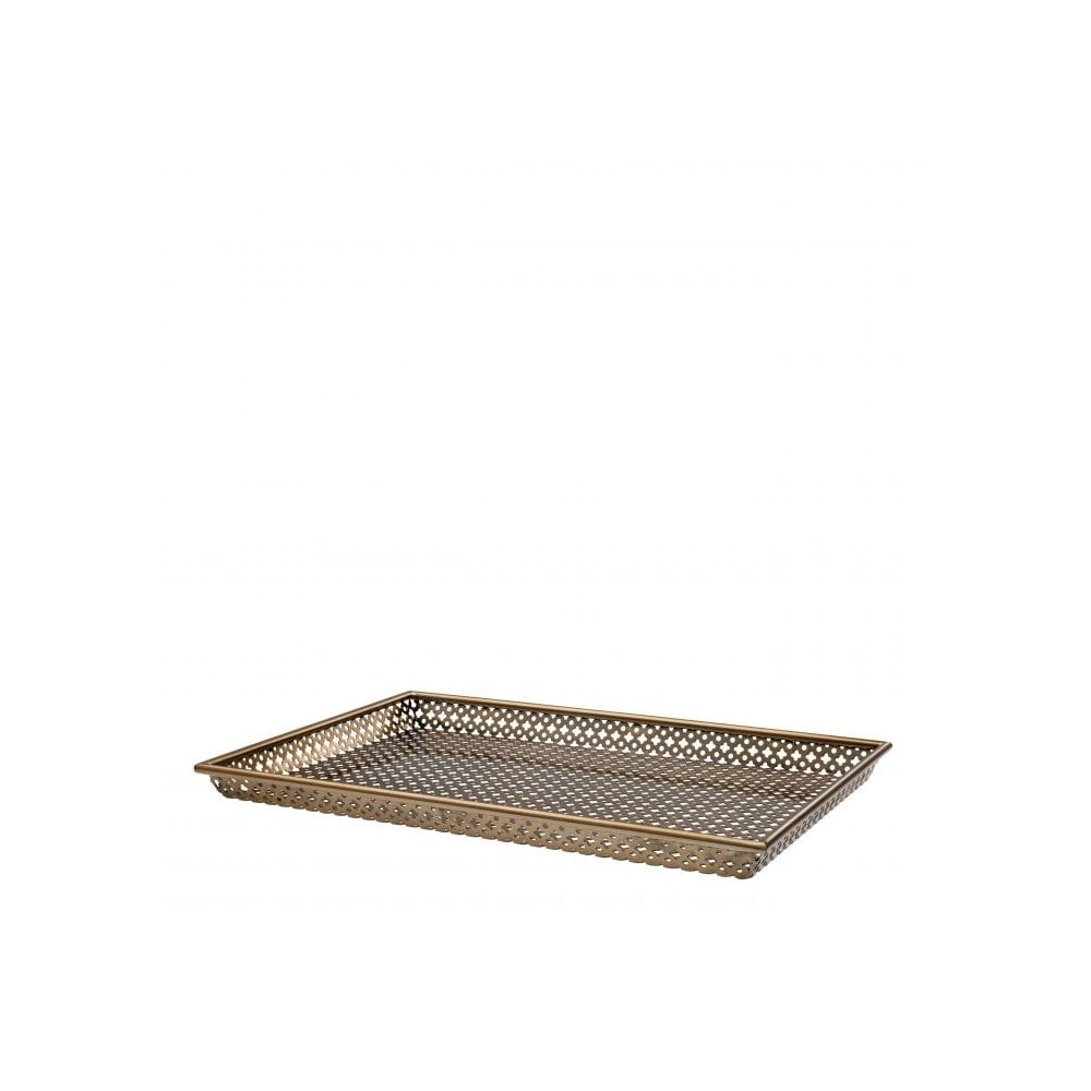 Antique Brass Quatrefoil Tray – Sirenuse L (52x35x3.5 cm)