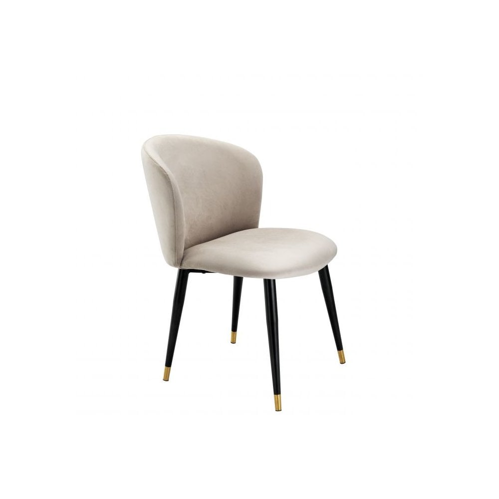 Velveteen Roche Dining Chair with Black and Gold Accents