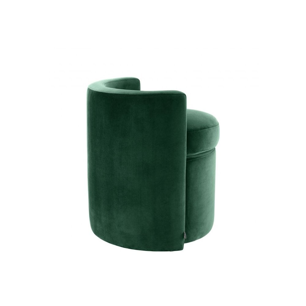 Arcadia Luxe Velvet Stool in Deep Forest Green