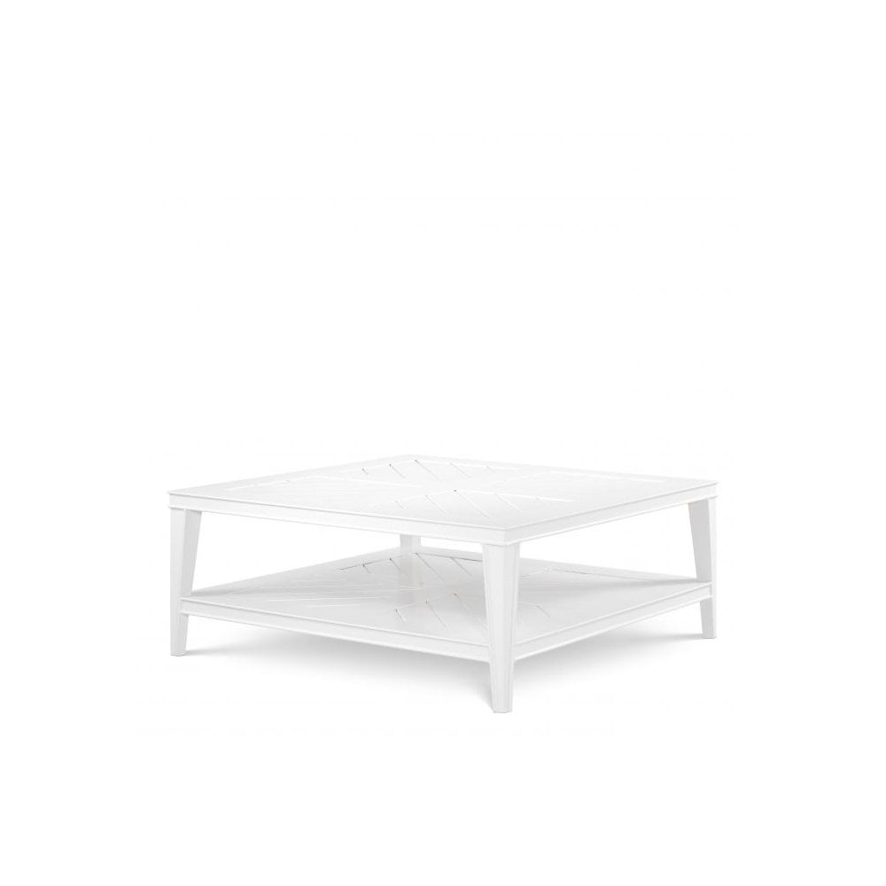Stylish Bell Rive White Square Outdoor Coffee Table