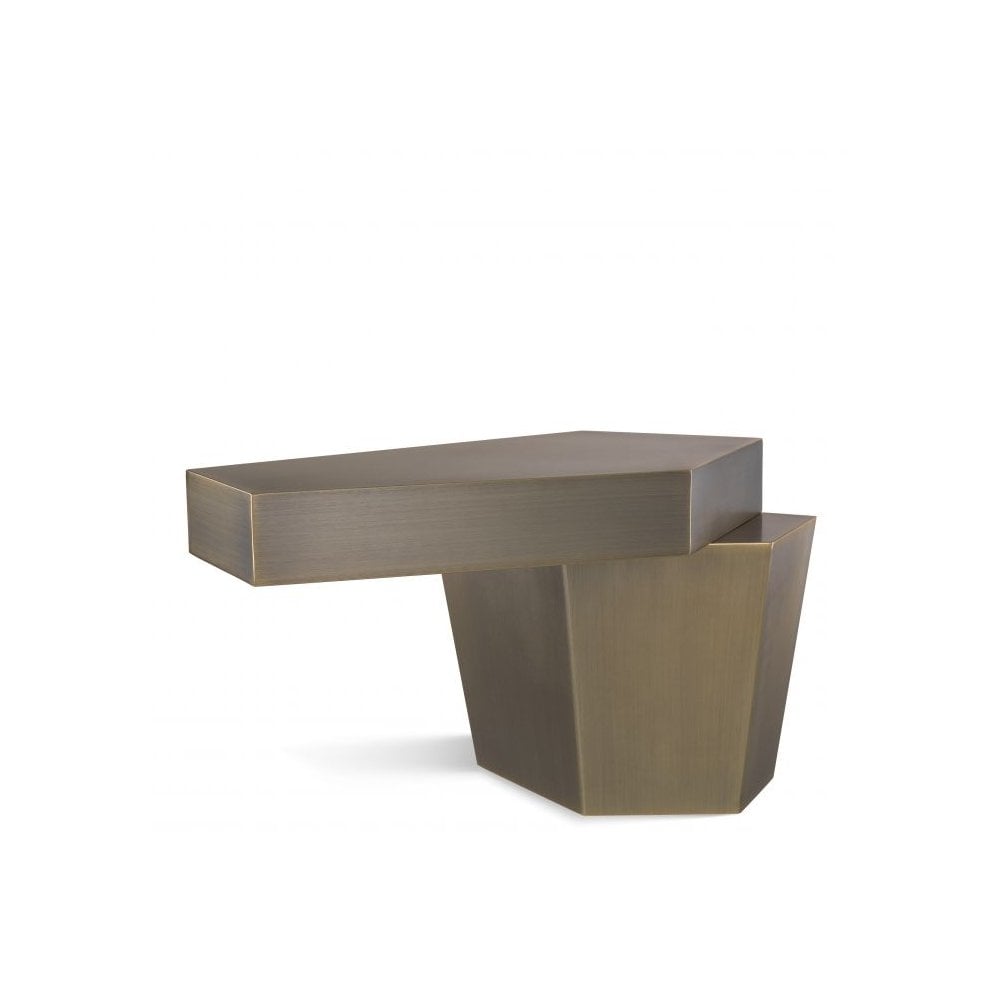 Calabasas Low Coffee Table in Brushed Brass Finish