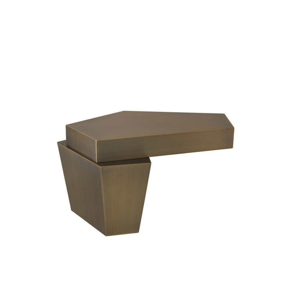 Calabasas Low Coffee Table in Brushed Brass Finish