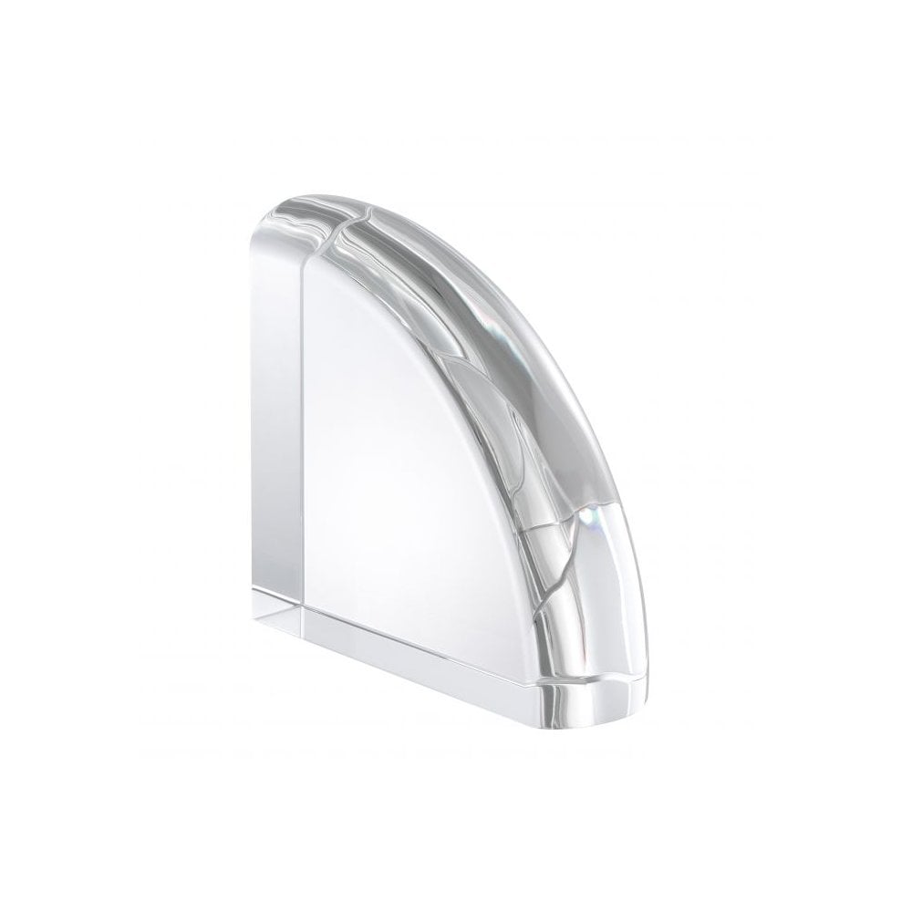 Elegant Crystal Glass Bookend Pair, Transparent Display Pieces