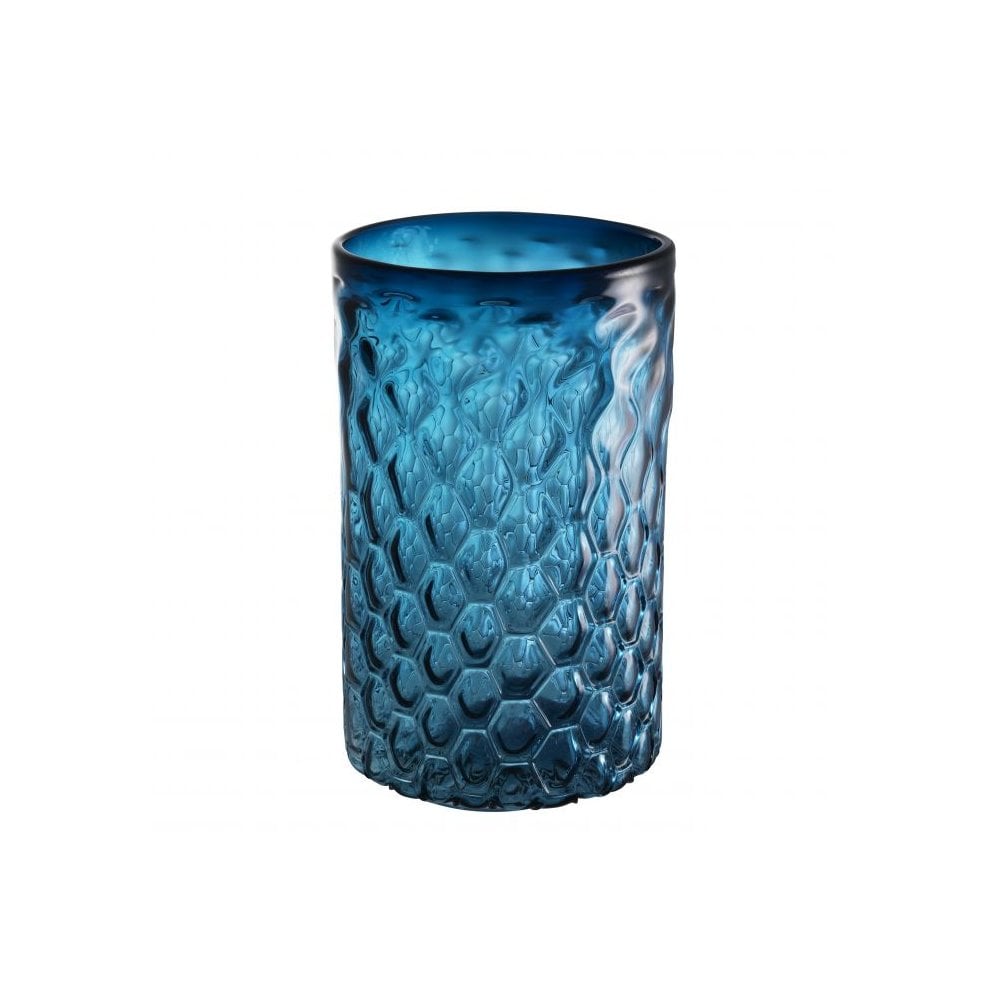 Aquila L Hurricane Lamp, Blue Handcrafted Glass Art