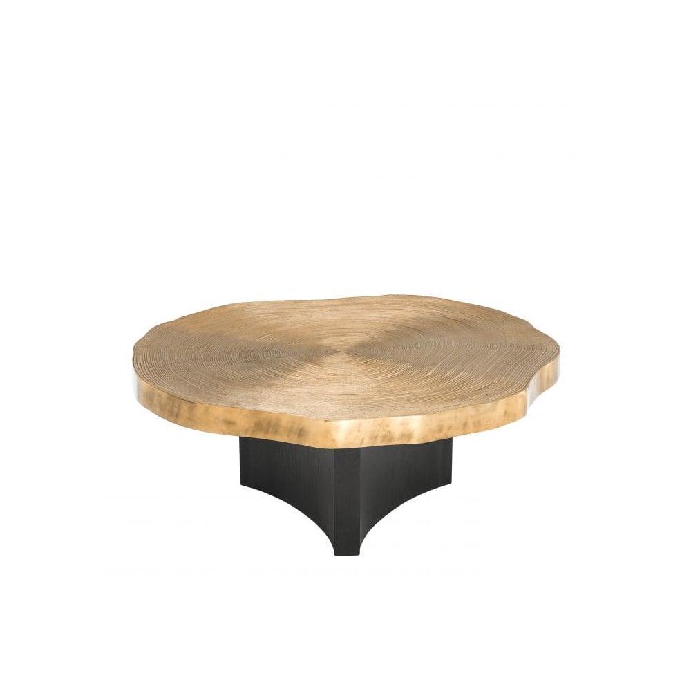 Thousand Oaks Brass and Black Finish Nesting Coffee Tables, Set of 2