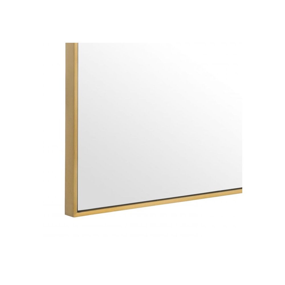 Elegant Oval Mirror with Brushed Brass Frame