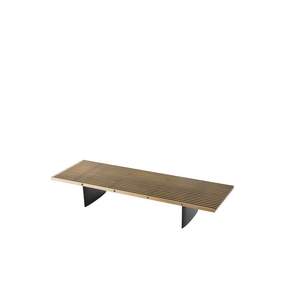 Vauclair Coffee Table: Brushed Brass Mesh Top with Black Solid Base