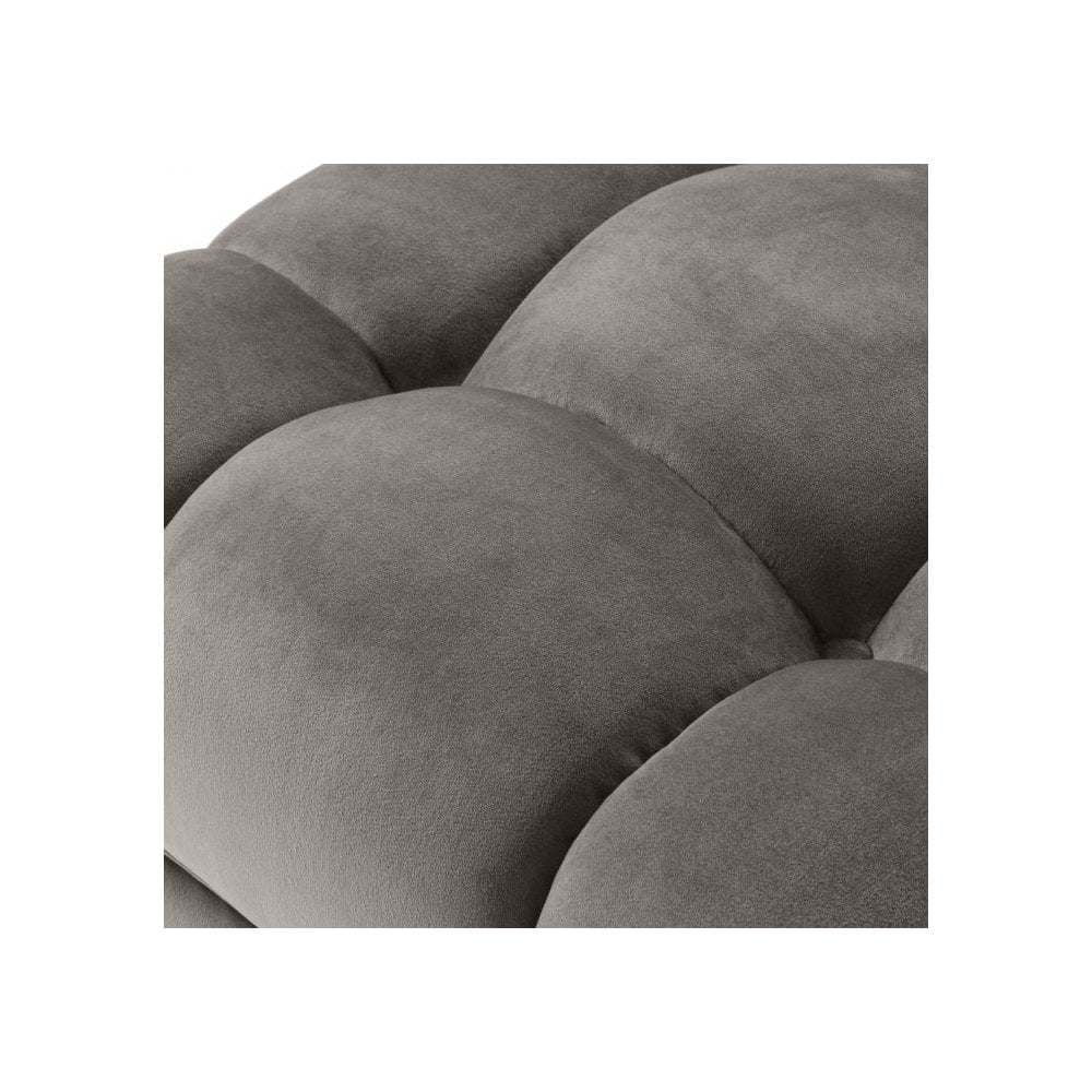 Sienna Stool: Luxurious Grey Velvet with Brushed Brass Accents