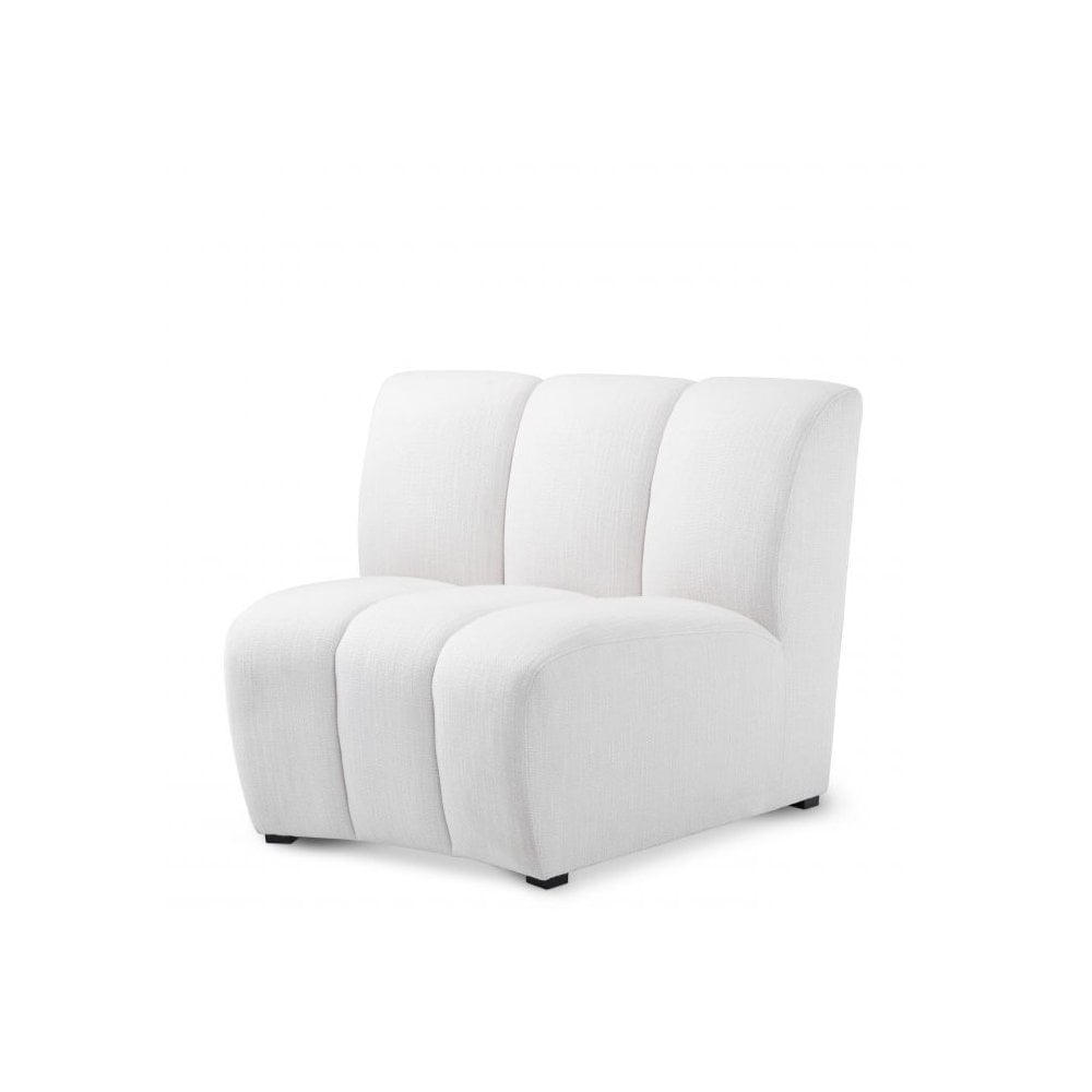 Contemporary Modular Sofa Lando in Avalon White with Sleek Black Legs