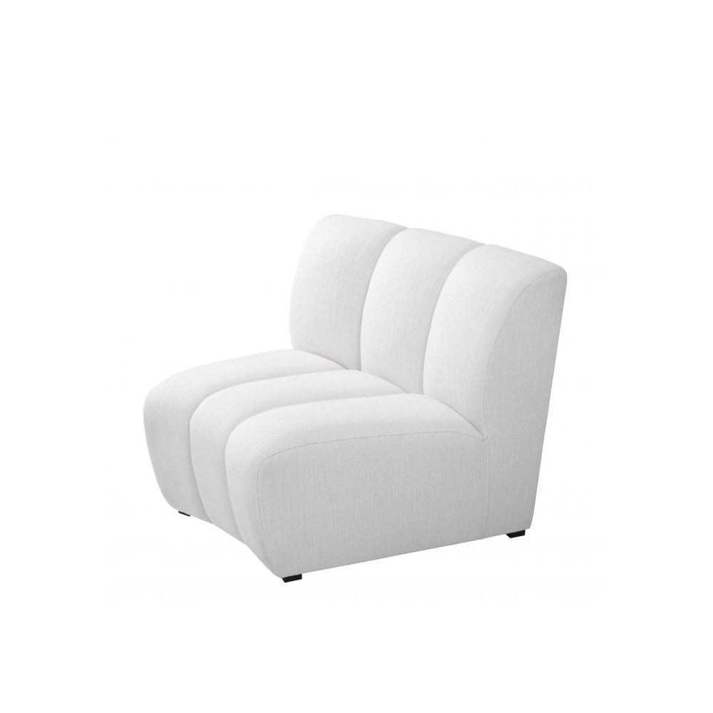 Contemporary Modular Sofa Lando in Avalon White with Sleek Black Legs