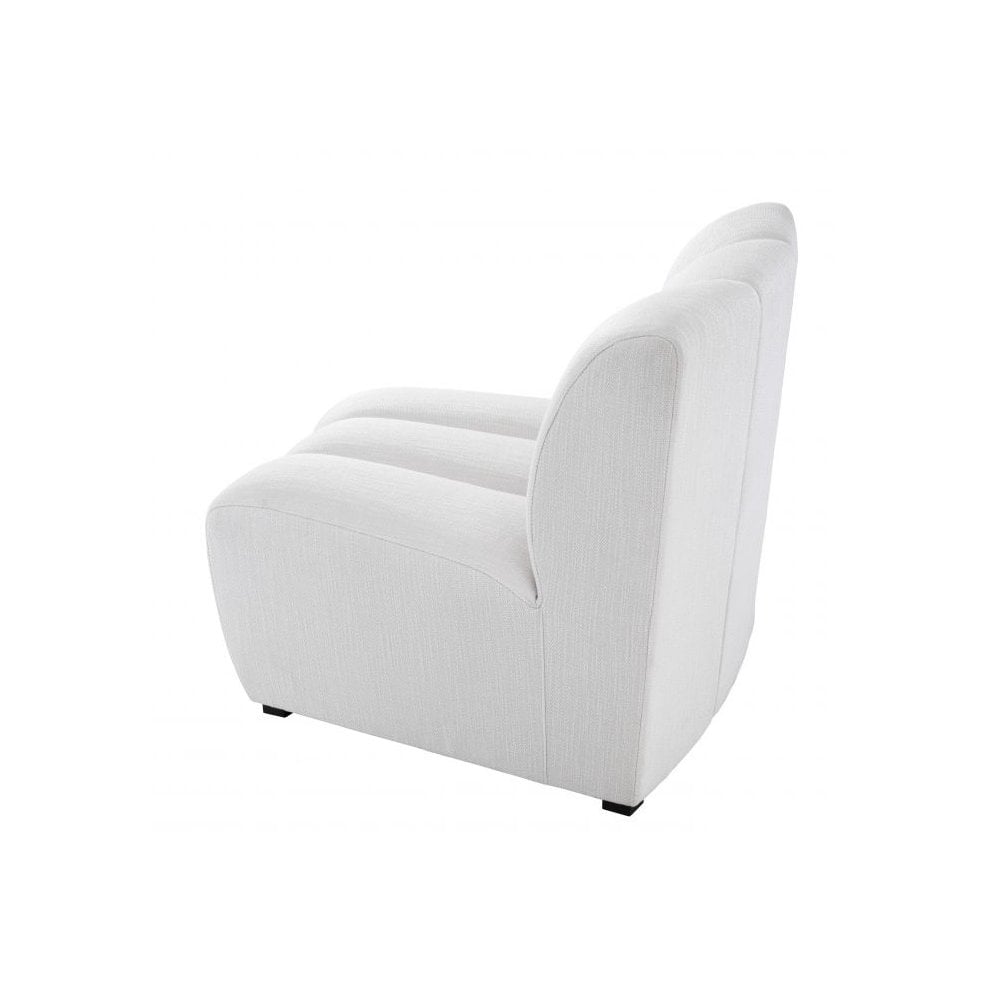 Contemporary Modular Sofa Lando in Avalon White with Sleek Black Legs