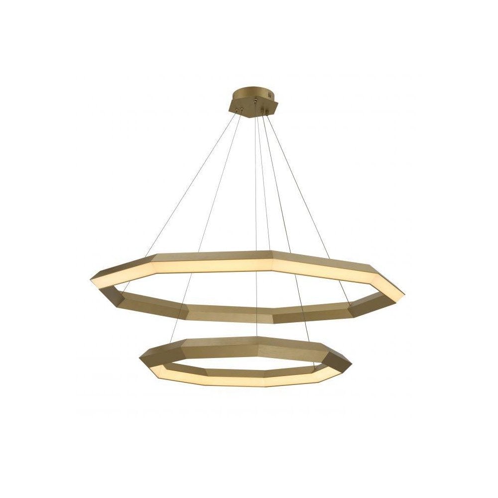 Helvetia Modern Geometry Chandelier in Antique Brass Finish