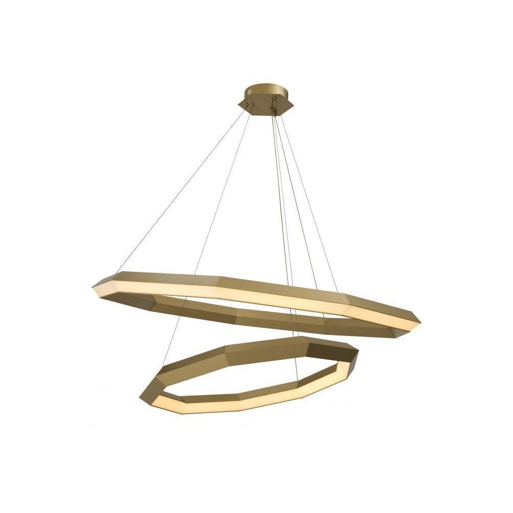 Helvetia Modern Geometry Chandelier in Antique Brass Finish