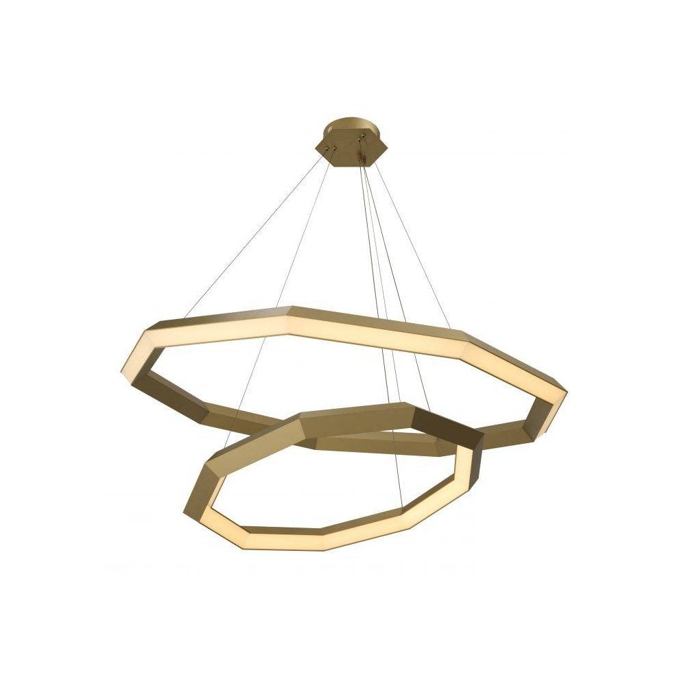 Helvetia Modern Geometry Chandelier in Antique Brass Finish