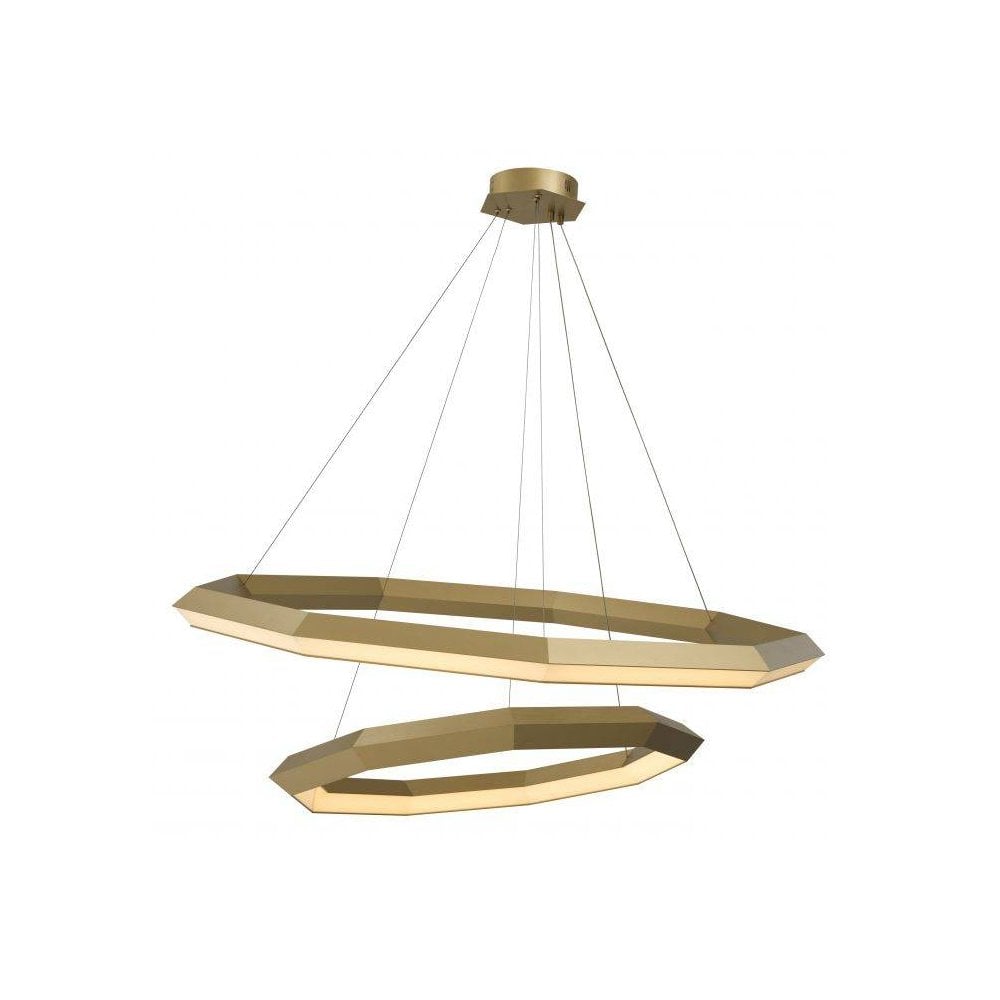 Helvetia Modern Geometry Chandelier in Antique Brass Finish