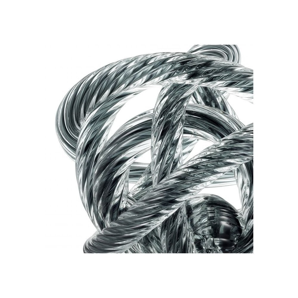 Domenico M Desk Ornament in Grey Blue Glass with Nautical Rope Design