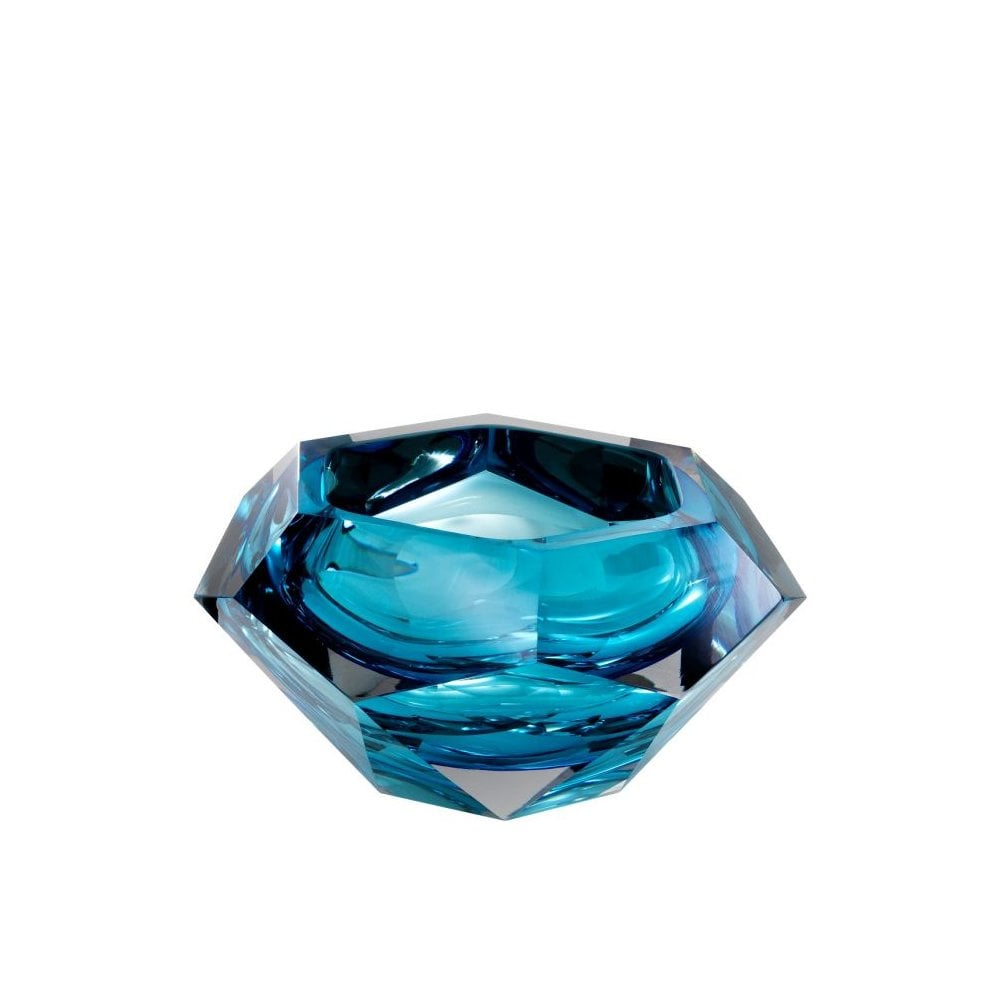 Hexagonal Blue Crystal Glass Bowl - Las Hayas Collection