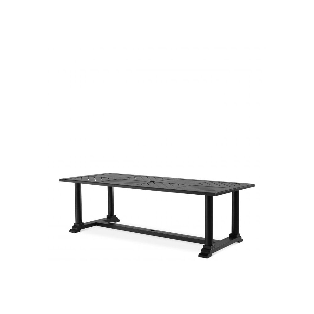 Elegant Bell Rive Matte Black Outdoor Dining Table