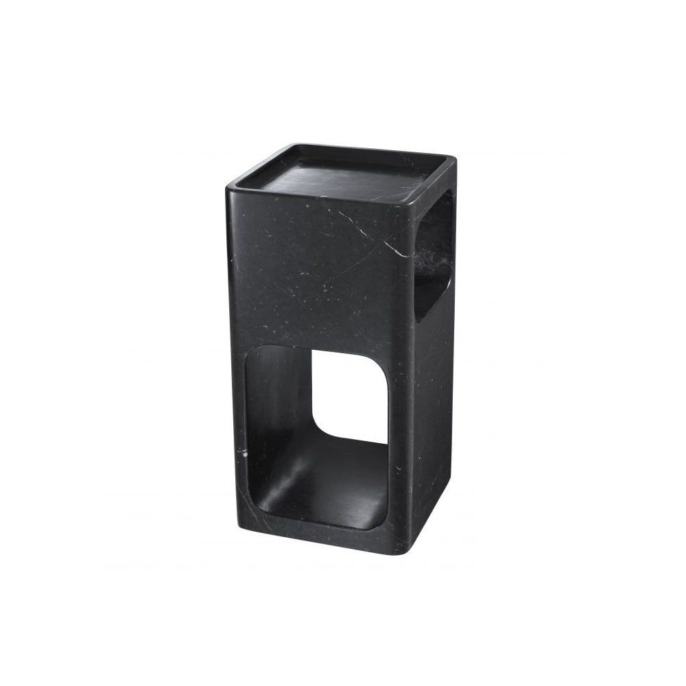 Adler Black Marble Mid-Century Modern Side Table
