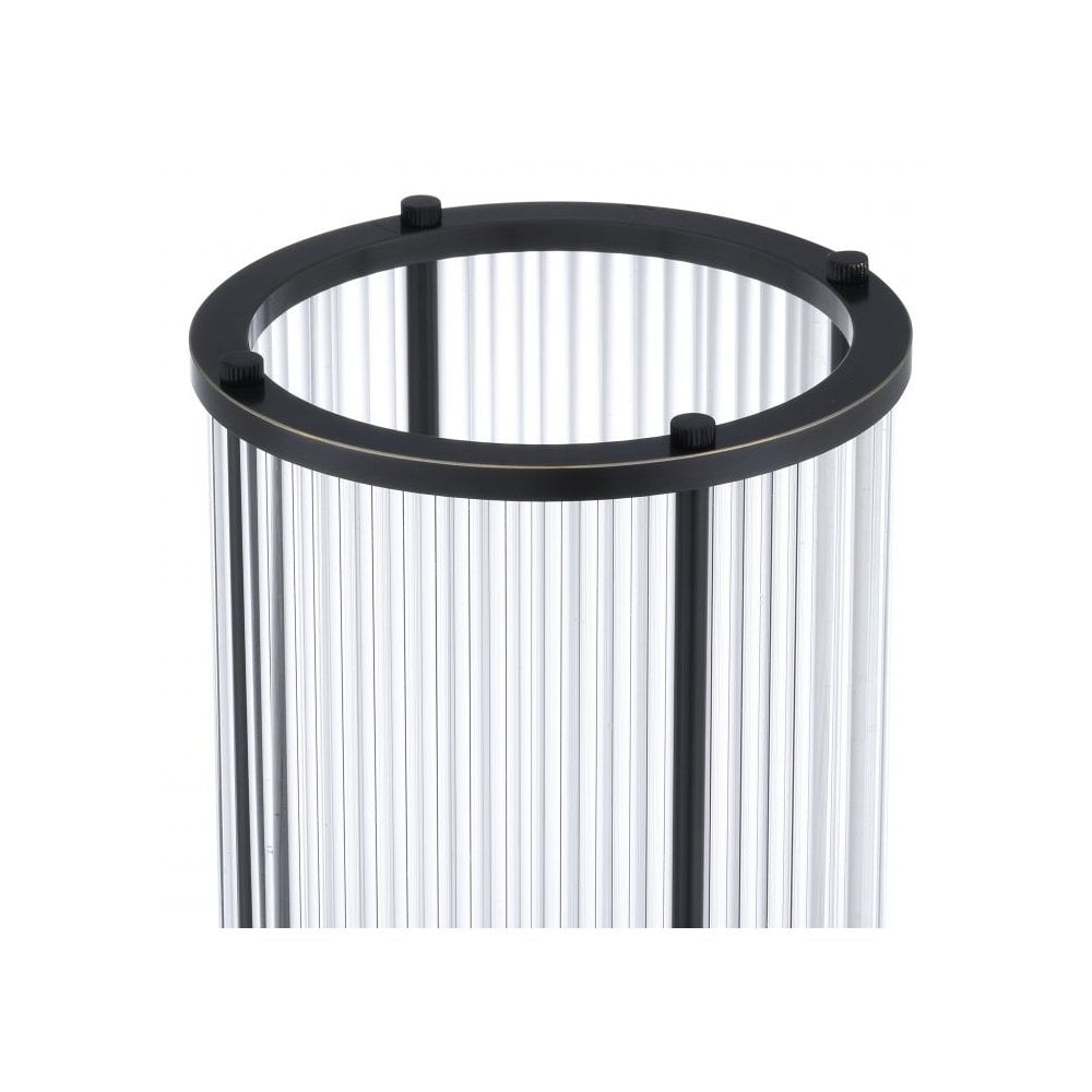 Art Deco Mayson S Hurricane Lamp, Bronze Finish & Clear Glass