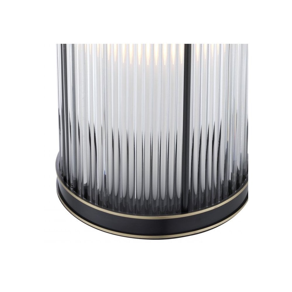 Mayson M Hurricane Lamp, Bronze Accent Finish, Clear Glass Design