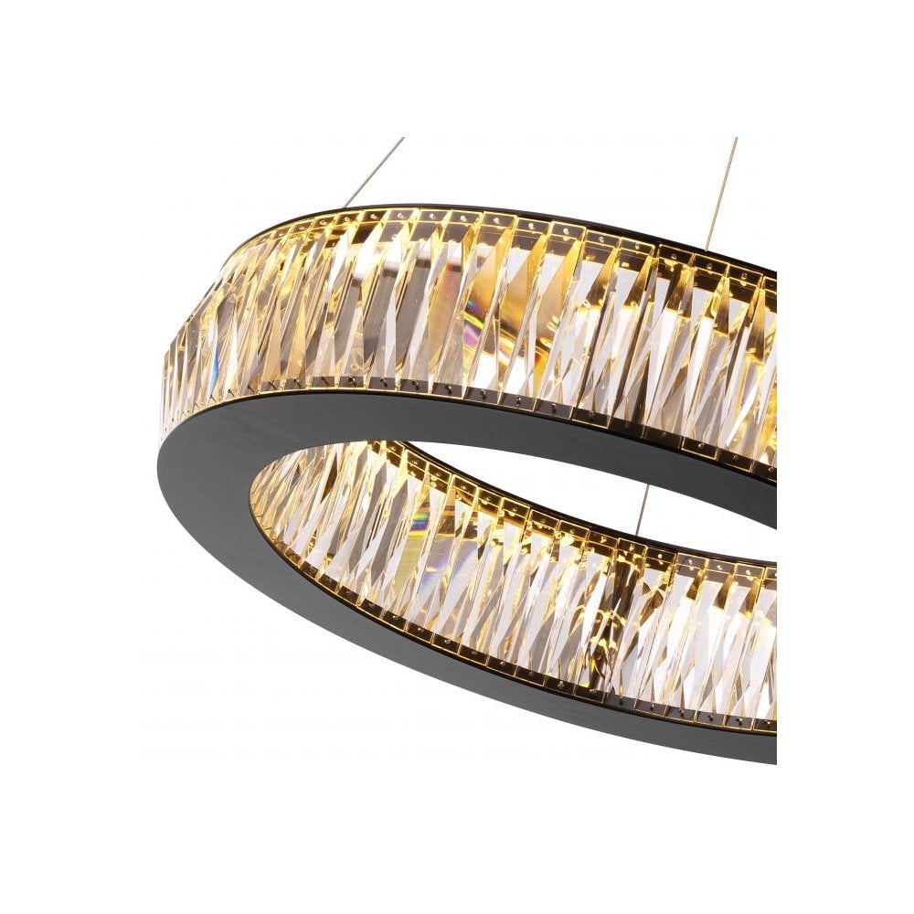 Vancouver S Black Crystal LED Chandelier