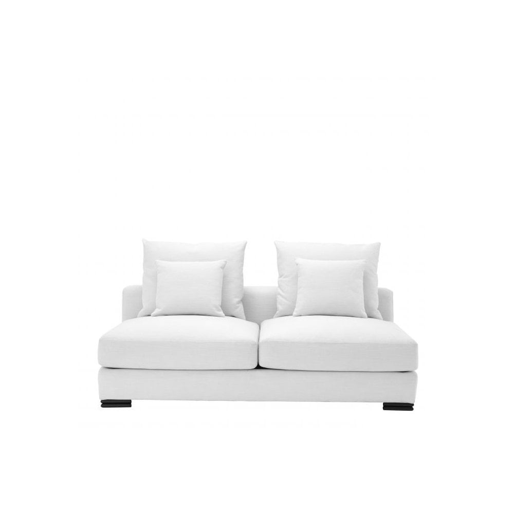 Clifford 2-Seater Sofa, Avalon White with Black Legs