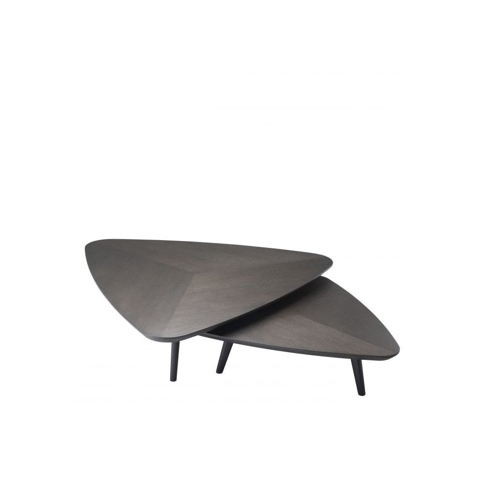 Vintage Mocha Oak Nesting Coffee Tables - Set of 2