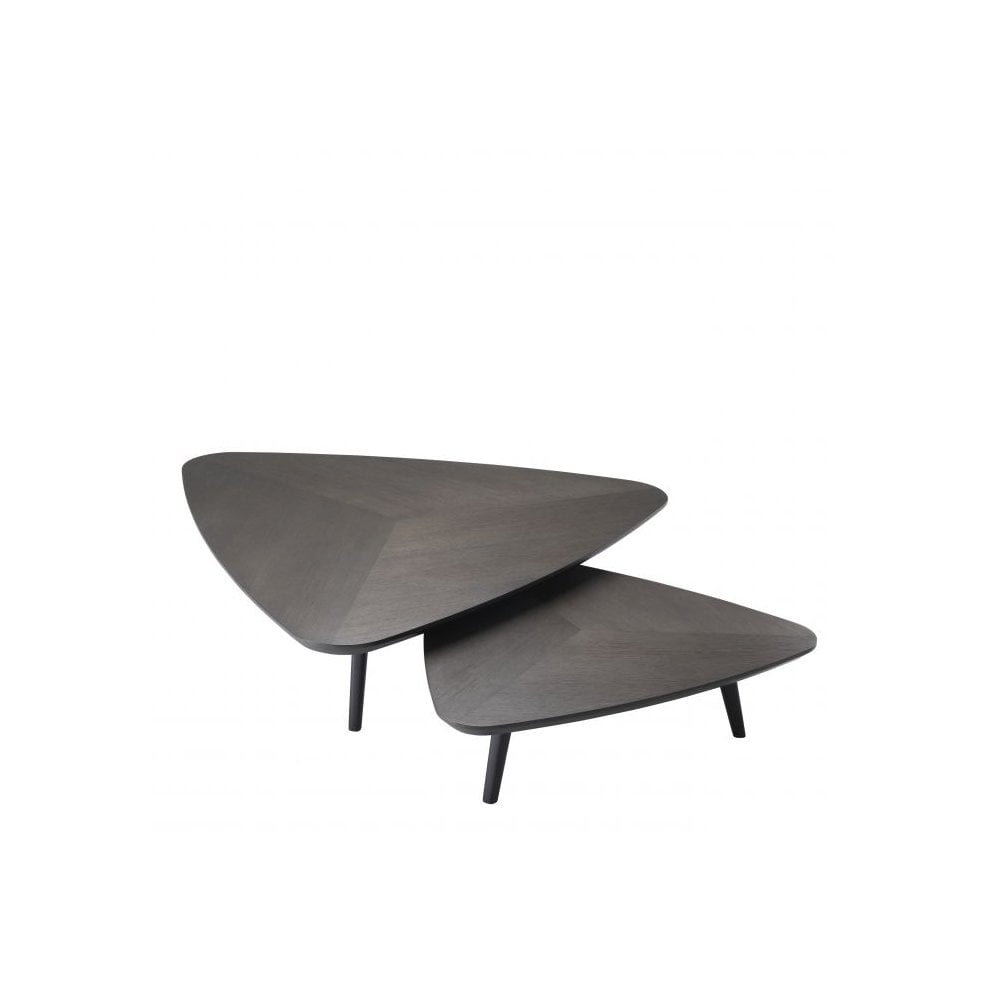 Vintage Mocha Oak Nesting Coffee Tables - Set of 2