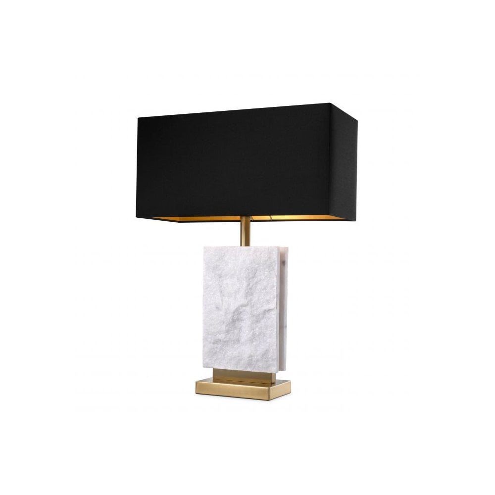 Elegant Charleston Table Lamp with Antique Brass and Marble Design