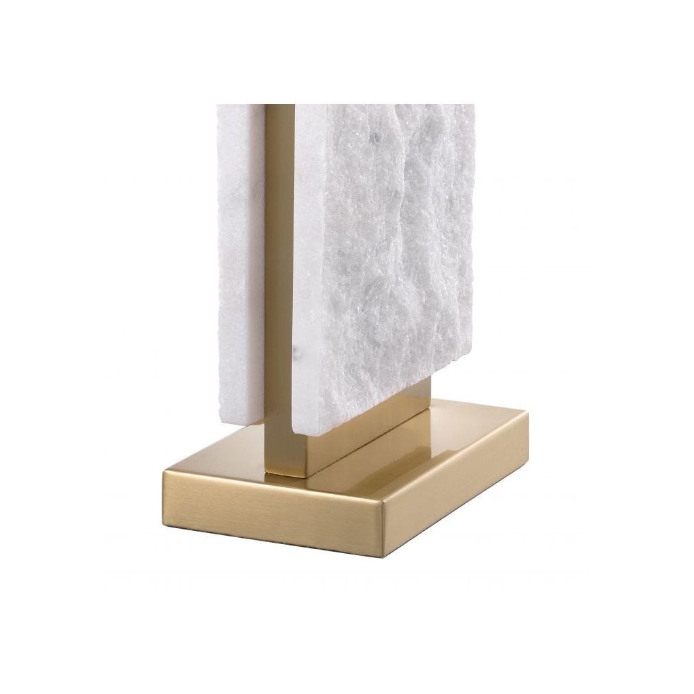 Elegant Charleston Table Lamp with Antique Brass and Marble Design