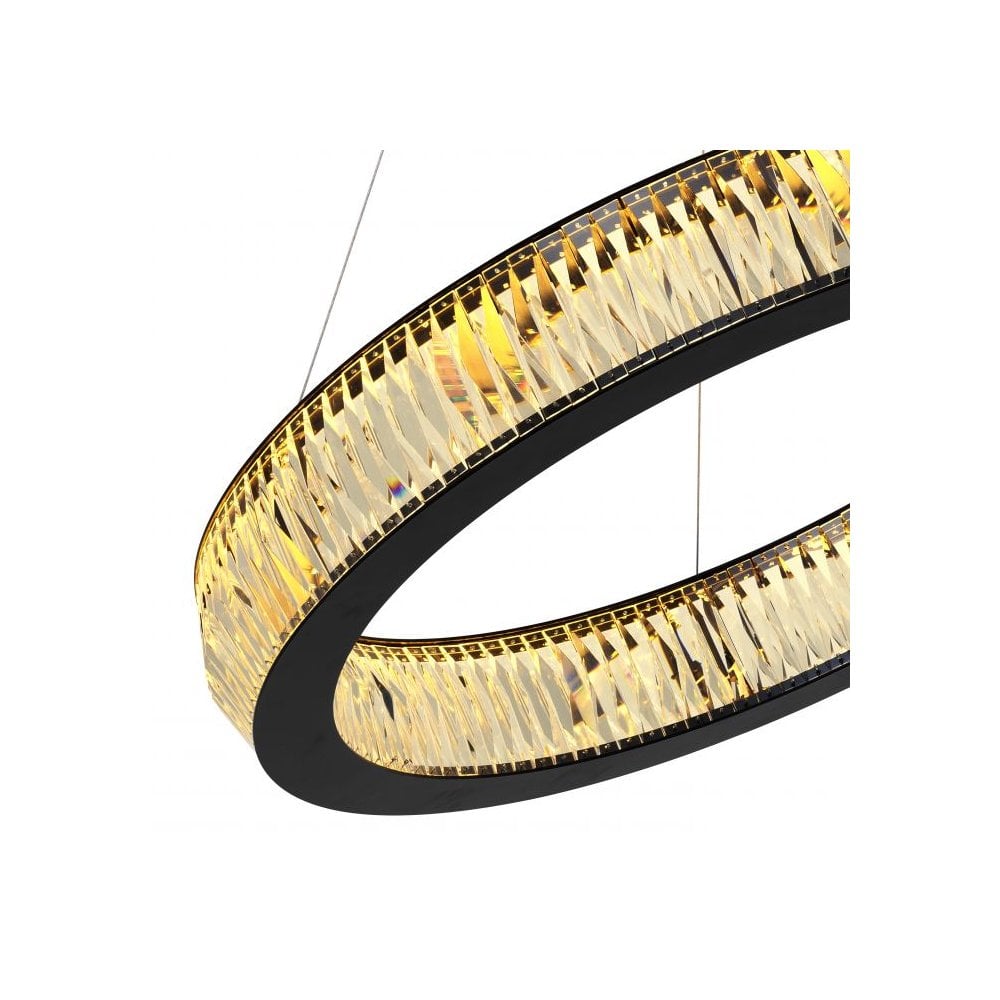 Vancouver Crystal LED Chandelier, Black Drum Design